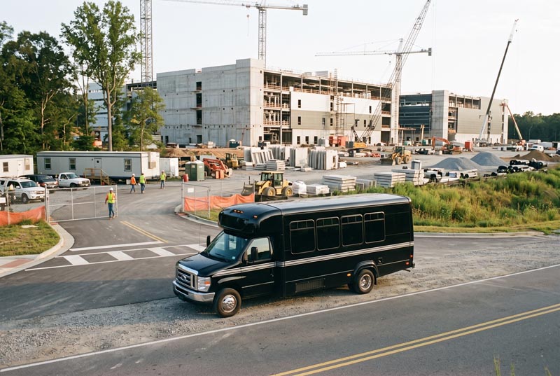 Construction Site Shuttle Bus Services in Dallas, TX